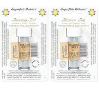 Sugarflair Blossom Tint Dusting Shadow Grey, Grigio - Colorante Commestibile in Polvere per Decorare Pasta di Gomma, Glassa, Cioccolato, Crema al Burro, Macarons - 7ml (Confezione da 2)