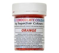 Sugarflair Colorante al cioccolato all'arancia - Burro di cacao colorato per colorare il cioccolato o dipingere direttamente sul cioccolato, trasferire fogli o stampi - 35g