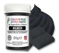 Sugarflair Colourflex Extra Paste Black, Nero - Colorante Alimentare, Colorante per Crema al Burro, Ganache, Cioccolato, Pasta di Zucchero, Torte, Impasti per Dolci - 25g