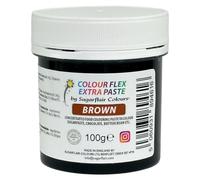 Sugarflair Colourflex Extra Paste Brown, Marrone - Colorante Alimentare, Colorante per Crema al Burro, Ganache, Cioccolato, Pasta di Zucchero, Torte, Impasti per Dolci - 100g