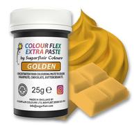 Sugarflair Colourflex Extra Paste Gold, Oro - Colorante Alimentare, Colorante per Crema al Burro, Ganache, Cioccolato, Pasta di Zucchero, Torte, Impasti per Dolci - 25g
