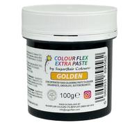 Sugarflair Colourflex Extra Paste Gold, Oro - Colorante Alimentare, Colorante per Crema al Burro, Ganache, Cioccolato, Pasta di Zucchero, Torte, Impasti per Dolci - 100g