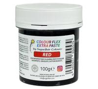 Sugarflair Colourflex Extra Paste Red - Colorante Alimentare, Colorante per Crema al Burro, Ganache, Cioccolato, Pasta di Zucchero, Torte, Impasti per Dolci - 100g