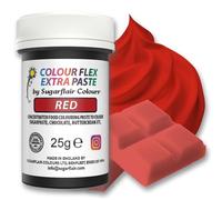 Sugarflair Colourflex Extra Paste Red - Colorante Alimentare, Colorante per Crema al Burro, Ganache, Cioccolato, Pasta di Zucchero, Torte, Impasti per Dolci - 25g