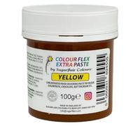Sugarflair Colourflex Extra Paste Yellow, Giallo - Colorante Alimentare, Colorante per Crema al Burro, Ganache, Cioccolato, Pasta di Zucchero, Torte, Impasti per Dolci - 100g