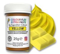 Sugarflair Colourflex Extra Paste Yellow, Giallo - Colorante Alimentare, Colorante per Crema al Burro, Ganache, Cioccolato, Pasta di Zucchero, Torte, Impasti per Dolci - 25g