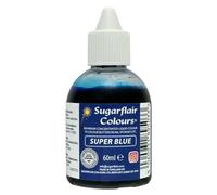 Sugarflair Liquid Colour Super Blue, Blu - Colorante Alimentare, Coloranti per Pasta di Zucchero, Crema al Burro, Glassa, Macaron e Decorazioni per Torte - 60 ml