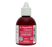 Sugarflair Liquid Colour Super Pink, Rosa - Colorante Alimentare, Coloranti per Pasta di Zucchero, Crema al Burro, Glassa, Macaron e Decorazioni per Torte - 60 ml