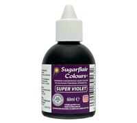 Sugarflair Liquid Colour Super Purple, Viola - Colorante Alimentare, Coloranti per Pasta di Zucchero, Crema al Burro, Glassa, Macaron e Decorazioni per Torte - 60 ml