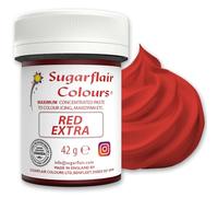Sugarflair Maximum Concentrated Paste Colour Red, Colore per Pasta di Zucchero, Marzapane, Colorante Alimentare - 42g