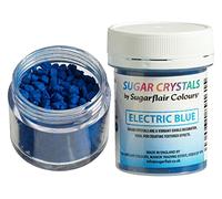 Sugarflair Sugar Crystals Electric Blue, Blu, Sprinkles Commestibili, Decorazioni di Zucchero per Torte, Cupcake e Biscotti - 40 g