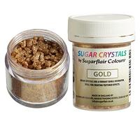 Sugarflair Sugar Crystals Gold, Oro Sprinkles Commestibili, Decorazioni di Zucchero per Torte, Cupcake e Biscotti - 40 g