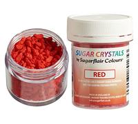 Sugarflair Sugar Crystals Red, Sprinkles Commestibili, Decorazioni di Zucchero per Torte, Cupcake e Biscotti - 40 g