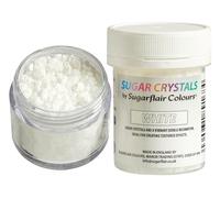 Sugarflair Sugar Crystals White, Bianco, Sprinkles Commestibili, Decorazioni di Zucchero per Torte, Cupcake e Biscotti - 40 g
