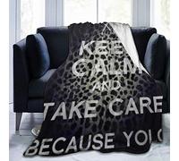 SUGARHE Coperta in Pile di Corallo,Fashion Keep Calm,prenditi Cura perché Yolo,Adatto al Campeggio con Divano Letto,Comodo e Morbido 127x102cm