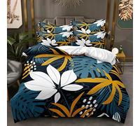 SugdeN Microfibra Set Copripiumino 220X240Cm Copripiumino Foglia Morbido E Confortevole Parure Copripiumino Matrimoniale Con 2 Federe 50X75Cm