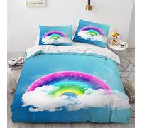SugdeN Morbido E Confortevole Copripiumino Copripiumone 240X260Cm Arcobaleno Microfibra Sacco Copripiumino Matrimoniale Con 2 Federe 50X75Cm