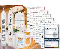 Sugeru 6 pezzi di tatuaggi per candele per Battesimo e Comunione, oltre 200 modelli, stampa a trasferimento d'acqua | Pellicola per candele | Decorazione per ragazze e ragazzi | Decorazione per