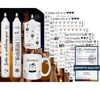 Sugeru 6 Pezzi di Tatuaggio Con Trasferimento Ad Acqua, Pellicola Scorrevole per Candele, Adesivi | Frasi, Pasqua, Persona Preferita, Happy Birthday