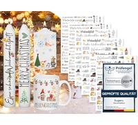 Sugeru 6 Tatuaggi a Candela di Natale (200 Motivi), Stampa Trasferimento Ad Acqua, Pellicola per Candele Fai Da Te, Adesivi, Decorazioni Natalizie, Pasqua, Avvento (Natale B)