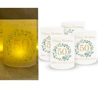 Sugeru Decorazione per 50° compleanno, 16 pezzi, per luce da tavolo e tealight, portacandele e candele, 50° compleanno, donna uomo, bella che tu sia da stato, decorazione da tavolo, diametro 8 cm