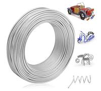 SUGERU Diy Filo di Alluminio Modellabile-1mm X 28m, Filo di Ferro per Bigiotteria Tricotin,Artigianale,Flessibile e Modellabile,Creazione di Gioielli,L'Artigianato Della Scultura (2mm x 20m - argento)