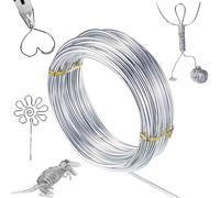 SUGERU Diy Filo di Alluminio Modellabile-1mm X 28m, Filo di Ferro per Bigiotteria Tricotin,Artigianale,Flessibile e Modellabile,Creazione di Gioielli,L'Artigianato Della Scultura (1mm x 28m - argento)