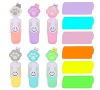 Sugeru®Set di 6 mini Evidenziatori con Cappuccio per Penna a Forma di Cartone Animato,Evidenziatori per Bambini,Colori Neon Pennarelli,Accessori Scuola,Divertenti Penne Glitterate Adulto (Gatto)