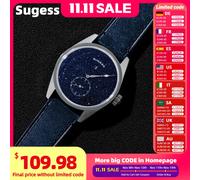 Sugess Orologio da uomo Automatico ST1721 Movimento Avventurina Orologi da polso meccanici Hardlex Vetro Moda Semplice Orologio da lavoro S451