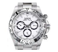 Sugess S418-2 Cronografo Automatico Acciaio Nero Bianco Zaffiro Orologio Uomo