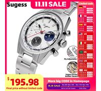 Sugess Watch 38mm cronografo orologi da uomo Original ST1902 Swanneck Movement orologi da polso meccanici impermeabili zaffiro a cupola
