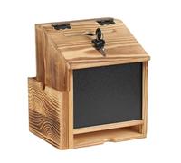 suggerimento di legno con serratura - alle lettere di donazione vintage, titolare della collezione sicuro | di voto feedback autoportante con display lavagna, organizzatore di sto
