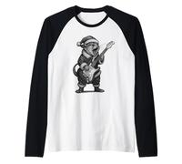 Sughero Glider Che Suona la Chitarra per Gli Amanti degli Animali Maglia con Maniche Raglan