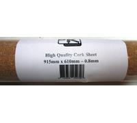 Sughero Pista Letto - 2 Rotoli - 915mm (91.4cm) X 610mm (61cm) X 0.8mm