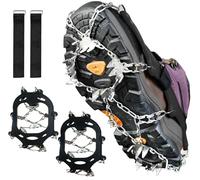 Suglade 24 ramponi per scarponi da trekking in acciaio inox antiscivolo per camminate e arrampicate su neve, ghiaccio e fango, ideali per escursionismo, alpinismo, pesca, corsa (XL)