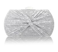 Suhatjia Pochette da sera con strass da donna, pochette per serate, matrimoni, feste di fine anno, Argento Diamante