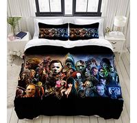 SUHETI Set Biancheria da Letto,Set Copripiumino in Microfibra con Federa,Film Horror Classici,1 Copripiumino 220 x 240cm + 2 federe 50 x 80cm