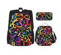 SUHNGE Galaxy in The Universe Print 3 in 1 Bookbags Set Zaino Spalla Regolabile Borsa Pranzo Astuccio Astuccio Astuccio, Gay Pride Rainbow, Taglia unica