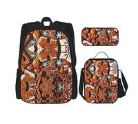 SUHNGE Galaxy in The Universe Print 3 in 1 Bookbags Set Zaino Spalla Regolabile Borsa Pranzo Astuccio Astuccio Astuccio, Biscotti di pan di zenzero, Taglia unica
