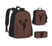 SUHNGE Imagen De Pug - Zaino porta pranzo 3 in 1 con stampa di pug e astuccio per la scuola, Cheerleader, Taglia unica