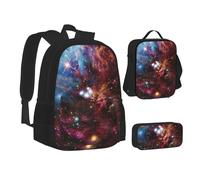 SUHNGE Origami Paper Cranes Stampa Teenage Bookbag Lunch Bag Astuccio 3 in 1 Zaini Scuola Set Bambini Zaino, Cielo notturno, Taglia unica