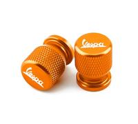 SUHNGE per Vespa GTS GTV LX 60 125 250 300 PX 200 Tappi per Valvole Pneumatici Moto Personalizzati, 2 Pezzi Cappucci delle Valvole Alluminio, Tappi Valvole Ruote, Resistenti alla Corrosione,Orange