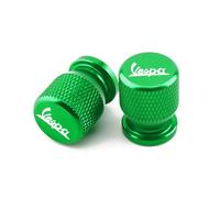 SUHNGE per Vespa GTS GTV LX 60 125 250 300 PX 200 Tappi per Valvole Pneumatici Moto Personalizzati, 2 Pezzi Cappucci delle Valvole Alluminio, Tappi Valvole Ruote, Resistenti alla Corrosione,Green