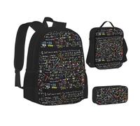 SUHNGE Petoskey Stone Print Teenage Bookbag Lunch Bag Astuccio 3 in 1 Zaini Scuola Set Bambini Zaino, Formula matematica., Taglia unica