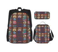 SUHNGE Zainetto con stampa zebrata, set da 3 pezzi, con borsa per il pranzo, astuccio per ragazze, scuola media, You Make Me Happy Camper Trailer, Taglia unica