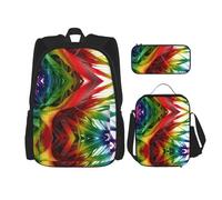 SUHNGE Zaino con tacco alto e stampa di scarpe da scuola, 3 pezzi, con borsa per il pranzo, astuccio per ragazze, scuola media, Pittura colorata., Taglia unica