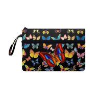 Suhoaziia Borse da polso da donna Colorato Farfalla Porta Cellulare Tasche Cordino Portafoglio per Femminile Abbondanza di Camera Zipper Pouch Trucco Borse