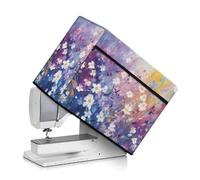 Suhoaziia Copertura universale per macchina da cucire con tasche per macchine Singer, Brother e Janome, Fiori viola., Beauty Case