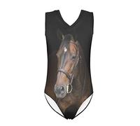 Suhoaziia Costume da bagno intero per ragazze Quick Dry Beach Costumi da bagno per 3-14 anni, Cavallo, 11-12 Anni