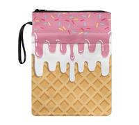 Suhoaziia Custodia per libri con gelato, idea regalo per ragazze, rosa, per donne, bibliotecarie, lettori di libri, studenti, sorelle, accessori da lettura, facile da trasportare